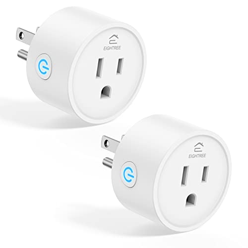 EIGHTREE Smart Plug, Alexa Smart Plugs That Work with Alexa and Google Home, Compatible with SmartThings, Smart Outlet with WiFi Remote Control and Timer Function, 2.4GHz Wi-Fi Only, 2Packs