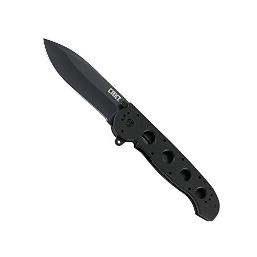CRKT M21-04G EDC Folding Pocket Knife: Everyday Carry, Black Blade, Automated Liner Safety, G10 Handle, Reversible Pocket Clip