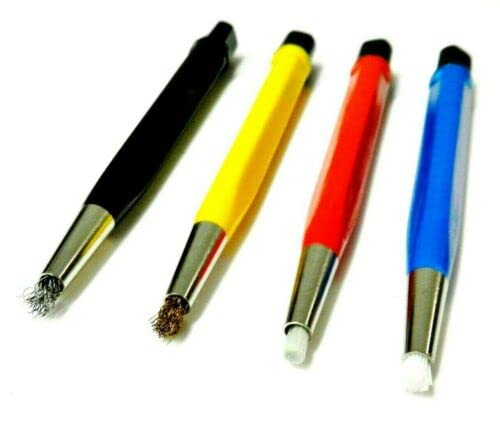 JTS 4pc Scratch Brush Set Brass Steel Fiberglass Nylon - Watch Repair & Jewelry Tool
