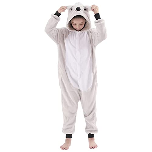 Kids Fleece Animal Costume Onesie for Boys Girls Halloween Hooded Cosplay Koala XL