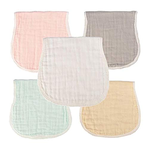 MUKIN Muslin Baby Burp Cloth Sets for Unisex. Perfect for Newborn Baby Burping Cloths/Burp Bibs. Rags for Boys and Girls (Multicolored)