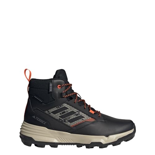 adidas Unisex Terrex Unity Leather Mid Rain.RDY Sneaker, Shadow Red/Black/Semi Impact Orange, 10.5 US Men