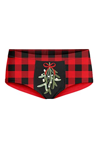 Tipsy Elves Womens Red and Green Mistletoe Underwear Size Small