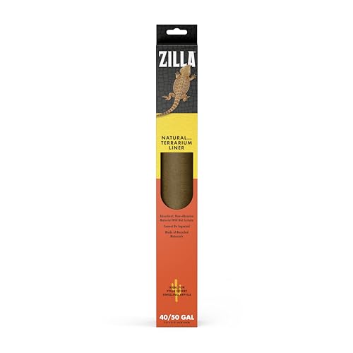 Zilla Reptile Terrarium Liner, Odor Reducing, Non-irritating, Ideal for Juvenile Reptiles and Desert Habitats, Brown, Fits Tank Size 30BR/40BR/50/65 Gallon, 17.25” x 35.25”