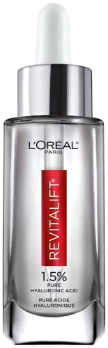 L'Oreal Paris Revitalift 1.5% Pure Hyaluronic Acid Face Serum, Hydrate & Reduce Wrinkles, Fragrance Free 1 oz