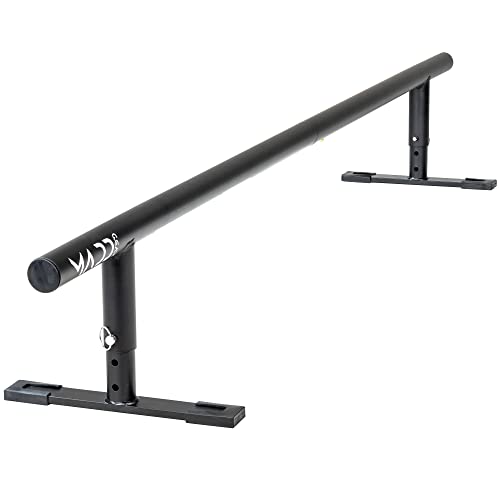 Madd Gear 55' Long Flat Bar Skate Rail – Heavy Duty Durable Round Skateboard Pro Scooter or Inline Skate - Adjustable Height - Smooth Easy Sliding Assembly & Great for Beginners to Advanced Skatepark