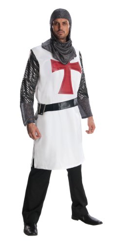 Rubie's mens Heroes and Hombres, Knight to Remember Tunic Headpiece adult sized costumes, White, Extra Large US
