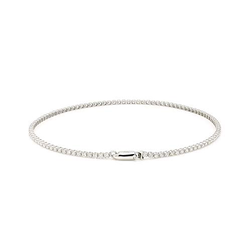 14k White Gold Lab-Grown Diamond Bracelet Stackable (1.50 cttw, F-G Color, VS-SI Clarity) 7.5'