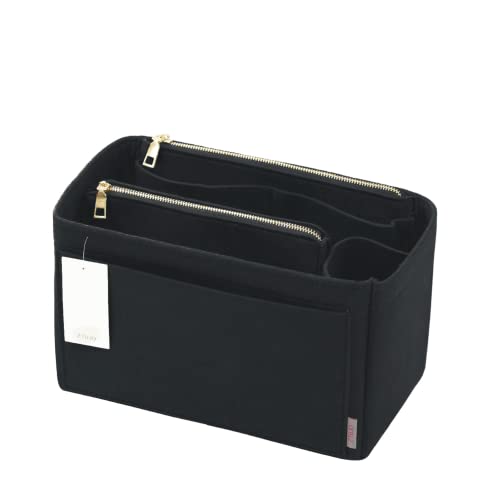 ZTUJO Purse Organizer, Felt Bag Organizer Purse Organizer Insert For Speedy, Neverfull, Graceful, Neverfull,Tote, Handbag,Shaper (X-Large, Black)
