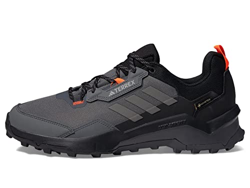 adidas Men's Terrex Ax4 Gore-tex Hiking Shoes Sneaker, Grey/Grey/Solar Red, 10.5