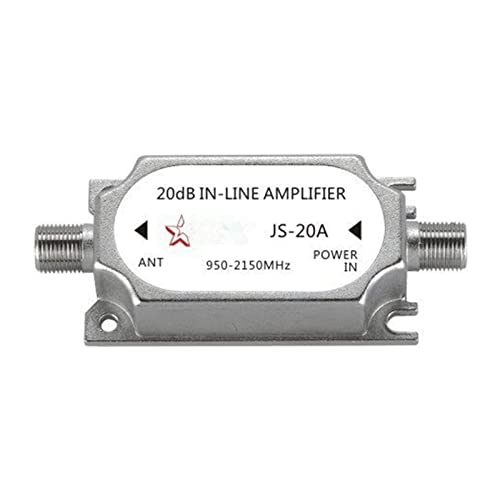 SaferCCTV Satellite 20Db Gain Inline Amplifier 950-2150MHZ Satellite Signal Booster Replacement for Dish Network Antenna AMP Directv FTA RG6 Cables