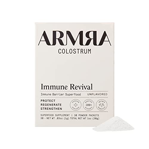 ARMRA Colostrum Premium Powder, Grass Fed, Gut Health Bloating Immunity Skin & Hair, Contains 400+ Bioactive Nutrients, Potent Bioavailable, Keto, Gluten & Fat Free (Unflavored | 30 Servings)