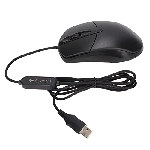 Zhiyavex Wired Gaming Mouse,1600DPI Ergonomic Mice,Heated Mouse with 3 Speed Temperature Adjustment/Timing,USB Photoelectric Mice,3D Non Slip Roller,for Laptop PC Desktop Notebook, black