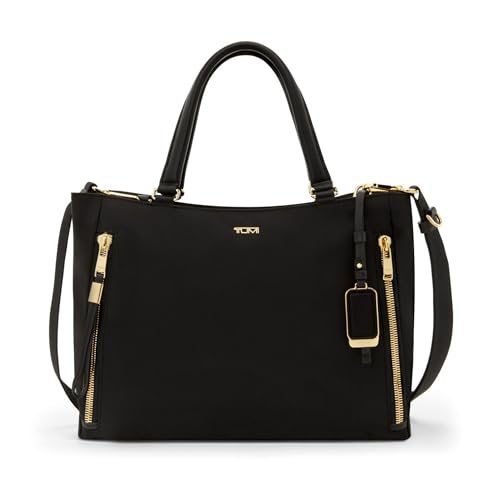 TUMI Voyageur Valetta Medium Tote - Black/Gold