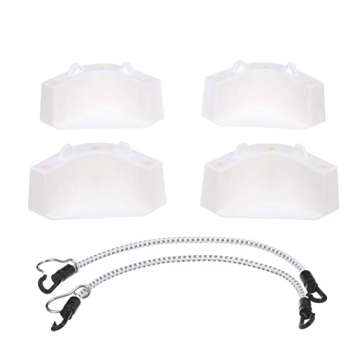 Attwood 14137-7 Cooler Mounting Kit, 4 Corner Pieces, 2 Quick-Connect Stretch Straps, Corrosion-Resistant