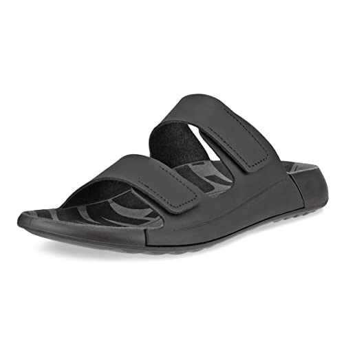 ECCO Women's Cozmo Two Band Slide Sandal, Black, 7-7. 5