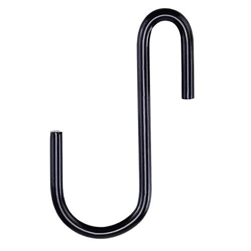 10 Pack Black S Hooks for Hanging Plants, Metal Hooks for Hanging, Small S Hooks for Hanging Heavy Duty, Durable S Shaped Kitchen Hooks for Kitchenware, Pots, Utensils, Clothes, Bags, Towels & Plants