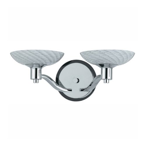 Triarch International Lighting 25322 Halogen VII Collection 2-Light Vanity Fixture, Polished Chrome Finish with White Hand-Blown Art Glass Shades