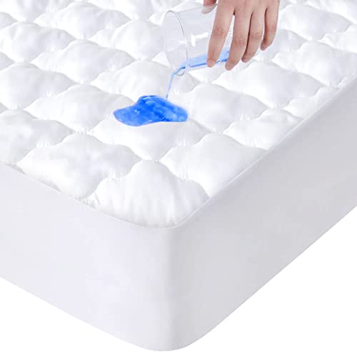 SPRINGSPIRIT Full Size Mattress Protector Waterproof, Breathable & Noiseless Full Mattress Pad Cover Quilted Fitted with Deep Pocket Strethes up to 14' Depth (54'x 75')