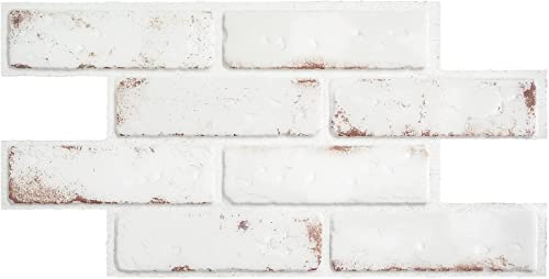 Smart Tiles - Peel and Stick Backsplash - Brik Toscana X-Large 5 Sheets of 21.28' x 10.86' - 3D Stick on Tiles for Kitchen and Bathroom Backsplashes