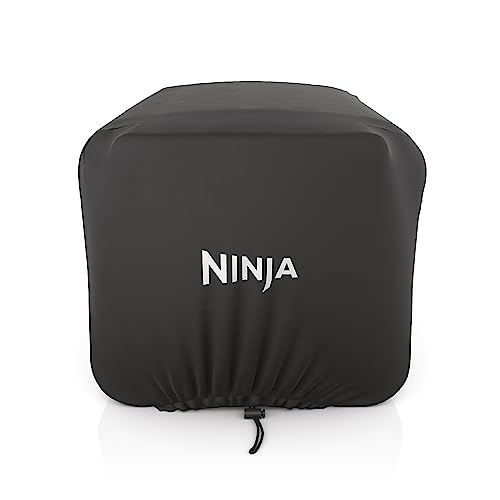 Ninja XSKOCVR Premium Cover, Compatible Woodfire Outdoor Oven (OO100 series), Adjustable Drawstrings, UV and Water-Resistant, Lightweight, Black, 18.9'' x 17.9'' x 15.16