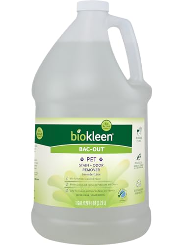 Biokleen Bac-Out Pet Stain Remover - 1 Gallon - Enzymatic, Natural, Destroys Stains & Odors Safely, for Pet Stains on Carpets - Eco-Friendly, Plant-Based