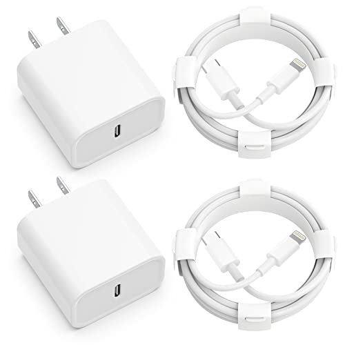 iPhone Charger Fast Charging【MFi Certified】 2Pack 20W PD USB C Wall Charger 6FT Cable Fasting Charging Adapter Compatible with iPhone 14Pro/13 Pro/12/12 Pro Max/11 Pro Max/XS Max/XS/XR/X/8