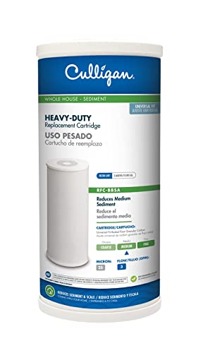 Culligan RFC-BBSA 25 Micron Whole House Water Filter for Sediment, 10' x 4.5' Compatible Replacement for FXHTC, W50PEHD, GXWH40L, GXWH35F, GNWH38S, WFHD13001 (Pack of 1), White
