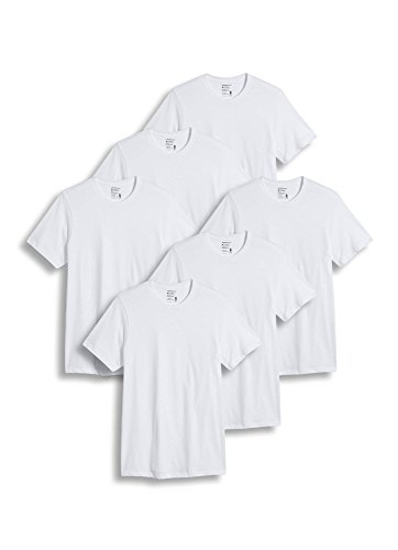 Jockey Men's Undershirt Classic Crew Neck T-Shirt - 6 Pack, White, M