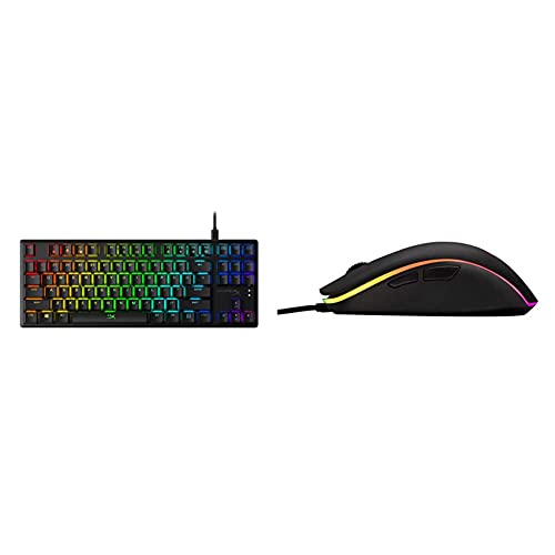 HyperX Alloy Origins Core - Tenkeyless Mechanical Gaming Keyboard & Pulsefire Surge - RGB Wired Optical Gaming Mouse, Pixart 3389 Sensor up to 16000 DPI, Ergonomic, 6 Programmable Buttons - Black