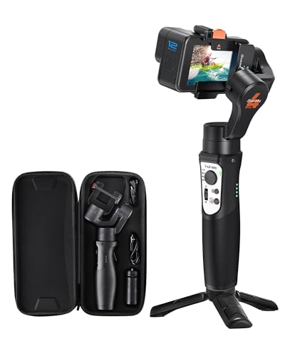 3 Axis Gimbal Stabilizer, Handheld Tripod Mount for Video Recording, Bluetooth Control, Compatible with YI Cam, Insta 360, Sony RX0, Gopro Hero 12/11/10/9/8/7/6/5, Osmo Cameras, hohem iSteady Pro4