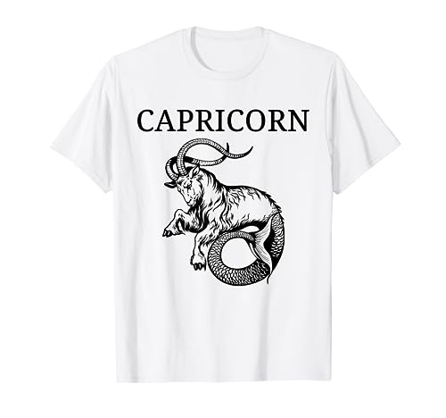 Capricorn Astrology Large Sea Goat Zodiac Symbol & Capricorn T-Shirt