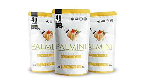 Palmini Angel Hair Pasta | Low-Carb, Low-Calorie Hearts of Palm Pasta | Keto, Gluten Free, Vegan, Non-GMO | As seen on Shark Tank | (12 Ounce Pouch-Pack of 3)