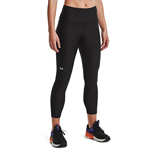 Under Armour Womens HeatGear Armour High Waisted Ankle No-Slip Leggings , Black (001)/White , Medium