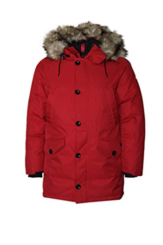 Polo Ralph Lauren Men's Long Winter Down Hooded Winter Parka (Red, L)