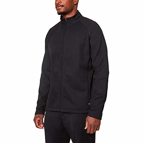 Mondetta Outdoor Project Men's Fleece Full Zip Waffle Knit Jacket (as1, alpha, m, regular, regular, Black)
