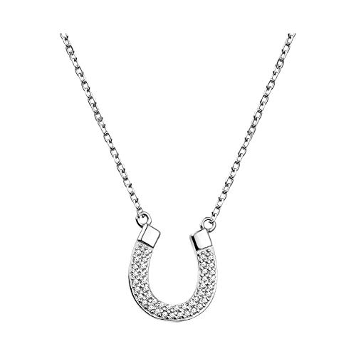 Sofia Milani - Women's Necklace 925 Silver - with Zirconia Stones - Horseshoe Horse Pendant - 50332