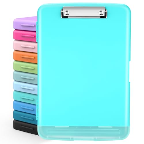 Sooez Clipboards with Storage, High Capacity Clip Boards 8.5x11 with Storage, Heavy Duty Nursing Clipboard Folder, Plastic Clipboard with Pen Holder for Women Teachers Work, School & Office Supplies