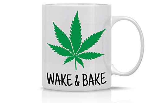 Wake And Bake 11 Oz Coffee Mug - Funny Novelty Mug for Marijuana Lovers