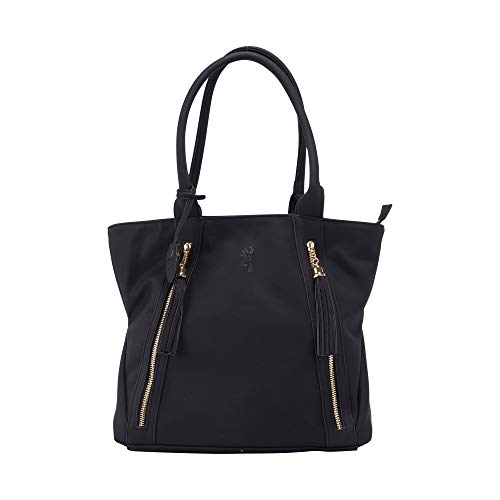 Browning Concealed Carry Purse, Premium Holstered Handbag with Safety Locking Option, Alexandria (Black)