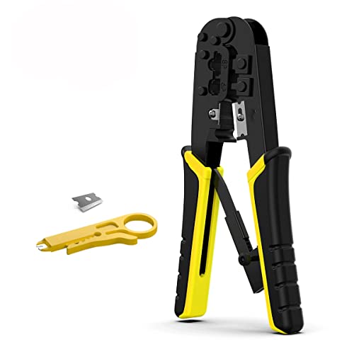 YÁSEZ Crimper RJ11 RJ45 Crimping Tool Ethernet Network LAN Cable Crimper Cutter Stripper Plier (Color : E, Size : See figure)