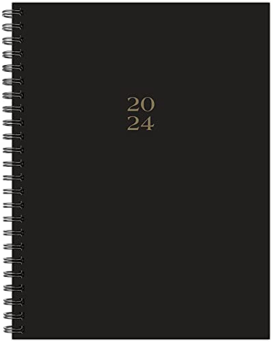 Willow Creek Press Black 2024 Softcover Spiral-Bound Weekly Planner (6.5' x 8.5')