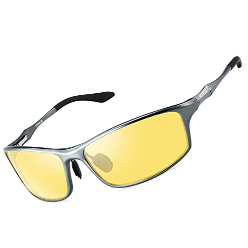 SOXICK Night Driving Glasses Men Night Vision Glasses Driving Anti-glare Polarized Yellow Glasses