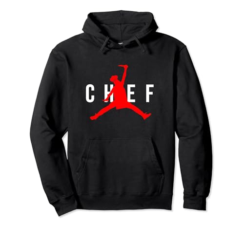 Funny Restaurant Chef - Jumping Chef Knife Logo Pullover Hoodie