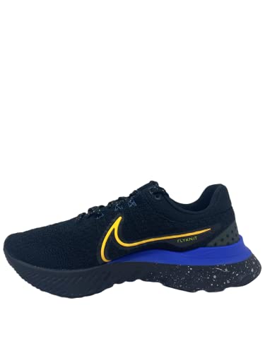 Nike Men's React Infinity Run Flyknit 3 Running Shoes, Black/Citron Pulse-Hyper Royal, 9 M US