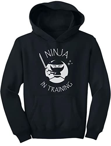 Tstars Ninja In Training - Cool Children Clothing - Funny Kids Hoodie Small Black
