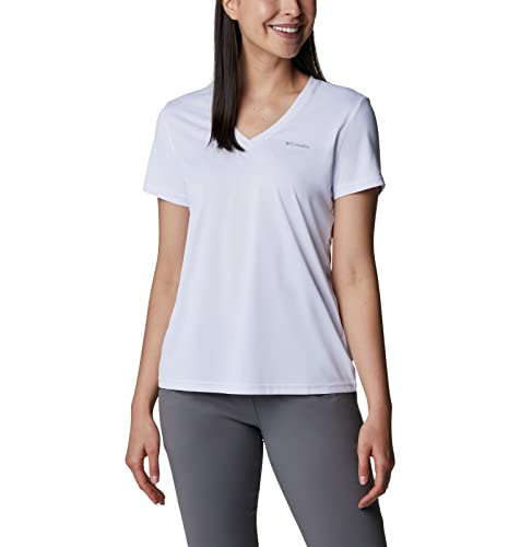 Columbia Women's Hike Short Sleeve V Neck, White, 3X Plus