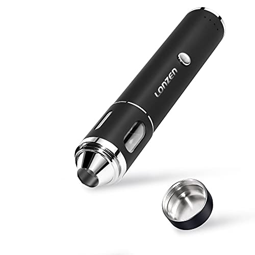 Rechargeable Electric Dry Herb Grinder - LONZEN Portable Automatic Spice Grinder. Crush the Toughest Spice with Heavy Duty Stainless Steel Blades, Clear Glass Dispenser Window