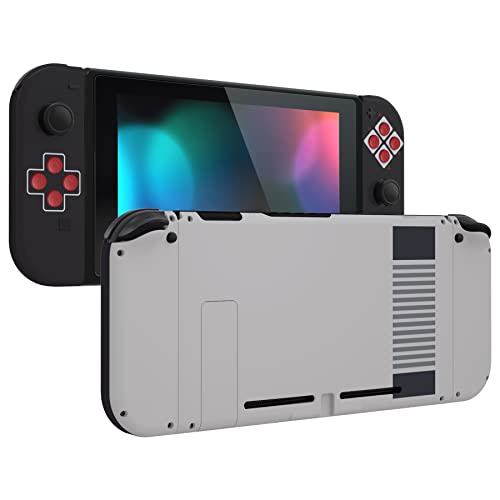 eXtremeRate DIY Replacement Shell Buttons for Nintendo Switch, Soft Touch Back Plate for Switch Console, Custom Housing Case with Full Set Buttons for Joycon Handheld Controller - Classics NES Style