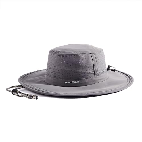 MISSION Cooling Boonie Hat, Charcoal - Unisex Wide-Brim Hat for Men & Women - Lightweight & Durable - Cools Up to 2 Hours - UPF 50 Sun Protection - Machine Washable